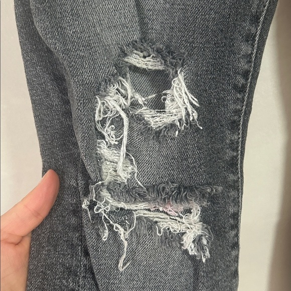Mother High Waist Looker Ankle Chew Jean in Scene Of The Crime Washed Grey sz 25 - Picture 5 of 12